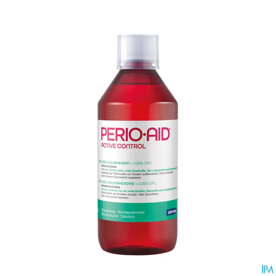 packshot van Perio Aid Active Control Mondspoelmiddel met 0,05% Chloorhexidine 500 ml