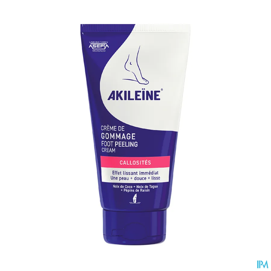 packshot van Akileïne Blauw Peeling Crème voor Zeer Droge Voeten Tube 75 ml