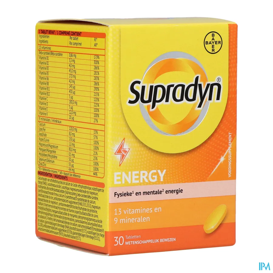 packshot van Supradyn Energy 30 tabletten