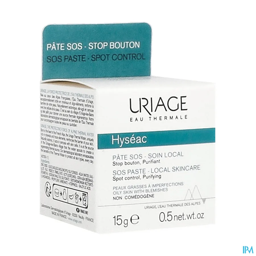 packshot van Uriage Hyséac Pasta SOS 15 ml