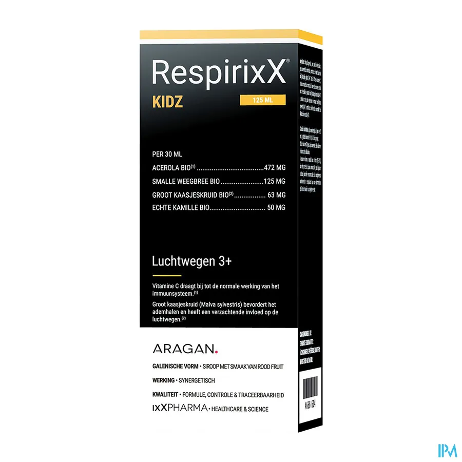 packshot van RespirixX Kidz 125 ml