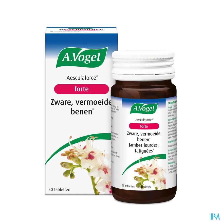 productshot van A. Vogel Aesculaforce Forte voor Zware, Vermoeide Benen 50 Tabletten