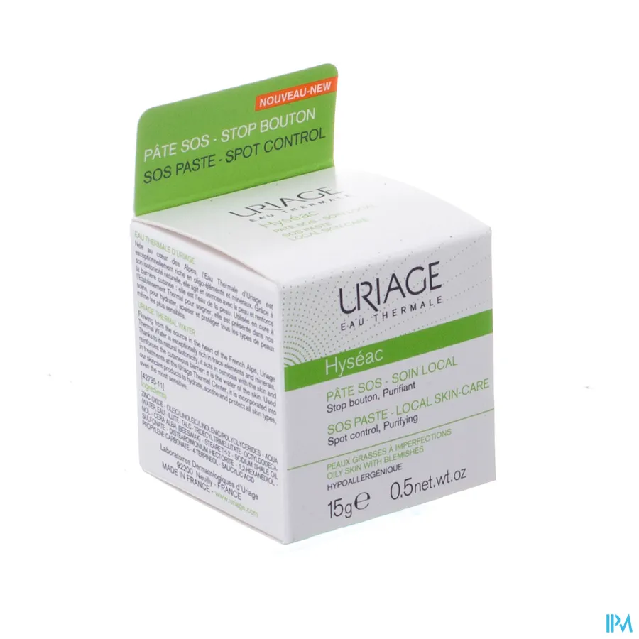 packshot van Uriage Hyséac Pasta SOS 15 ml
