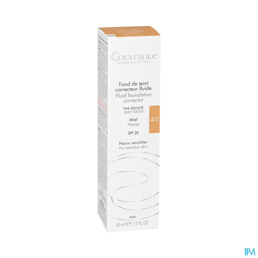 packshot van Avène Couvrance Corrigerende Vloeibare Foundation 4 Miel 30 ml