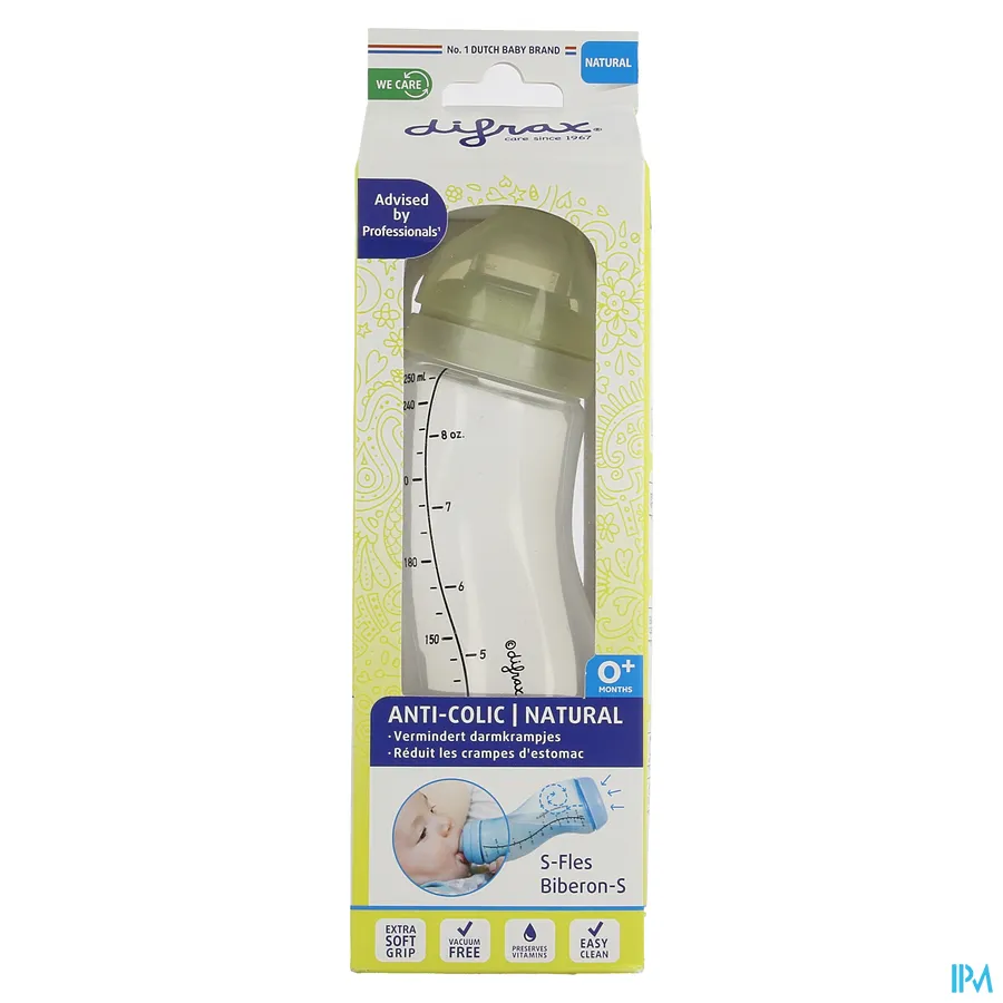 packshot van Difrax S-Fles Natural Crème 250 ml 1 stuk