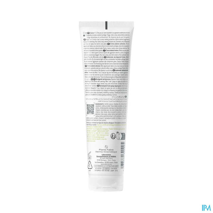 productshot van A-Derma Dermalibour+ Barrier Isolerende Crème 100 ml