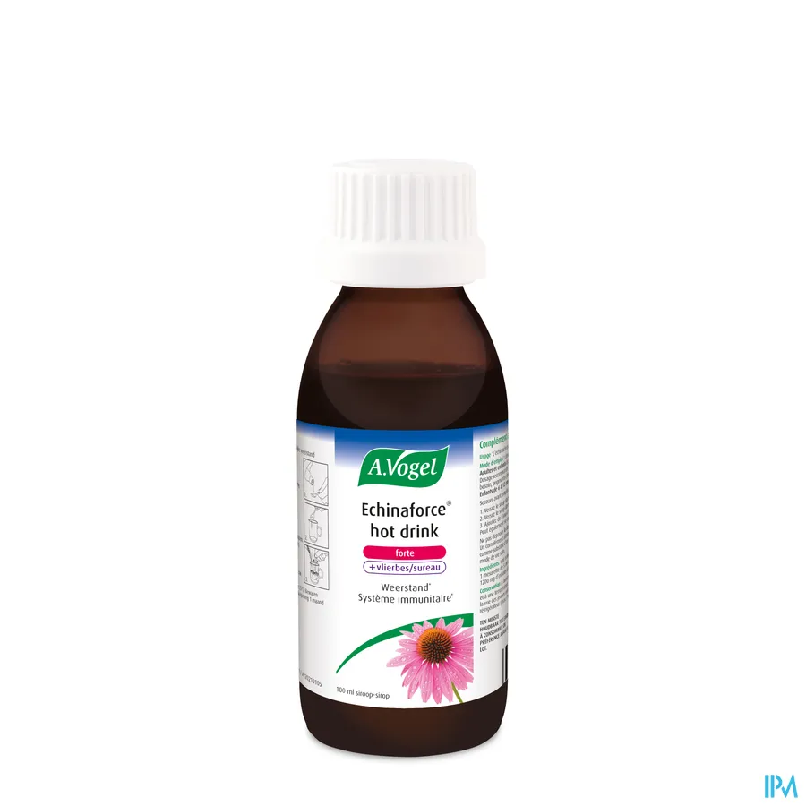 packshot van A. Vogel Echinaforce Hot Drink om Snel Beter te Worden met Vlierbes 100 ml Oplossiroop