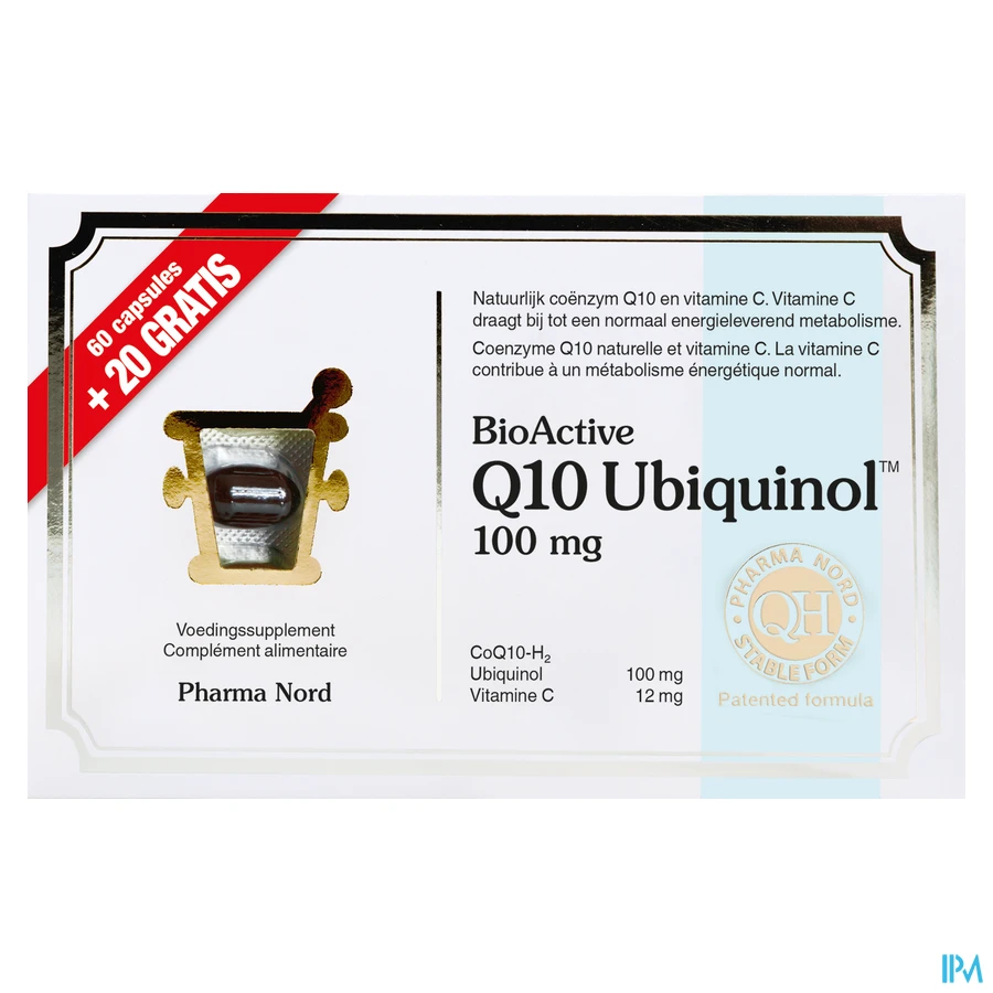 packshot van Pharma Nord Bioactive Q10 100mg Promo 60 + 20 capsules