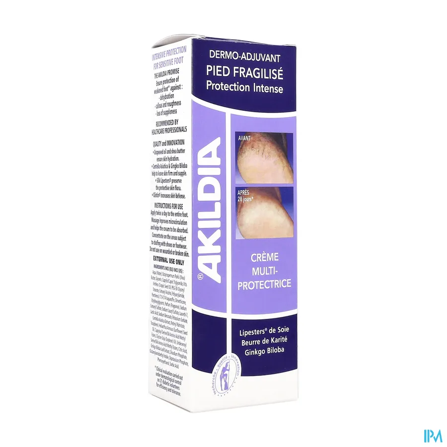 packshot van Akileïne Akildia Algemene Beschermende Crème voor de Diabetische Voet Tube 75 ml