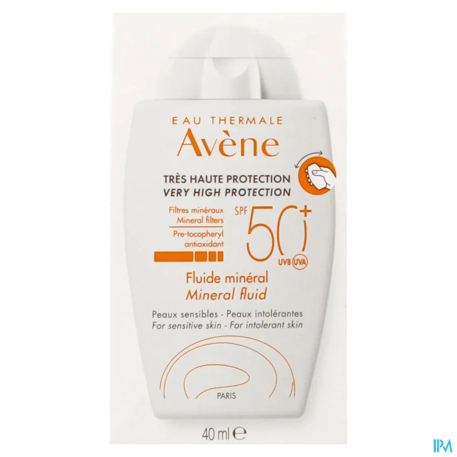 packshot van Avène Minerale Zonnefluid SPF 50+ 40 ml