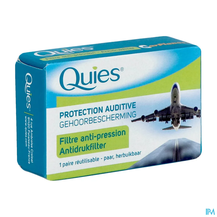 packshot van Quies Oordopjes Volwassene voor Vliegtuig met Keramische Antidruk Filter 1 Paar