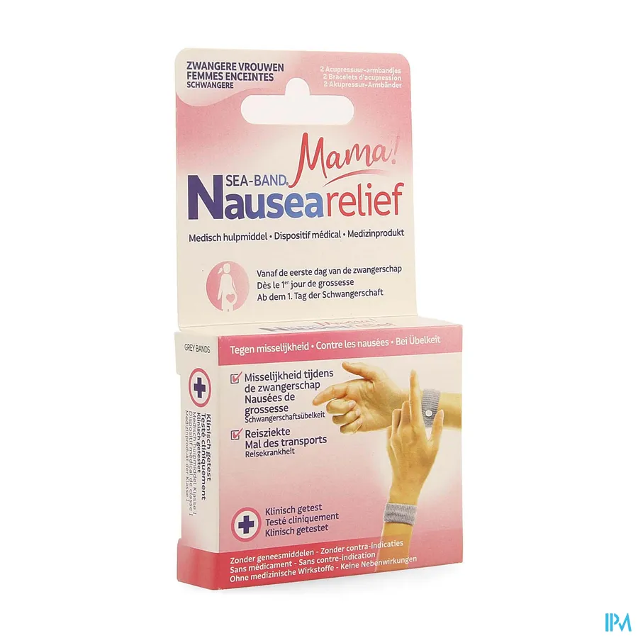 packshot van Sea Band Polsbandje Mama Grijs 1 paar