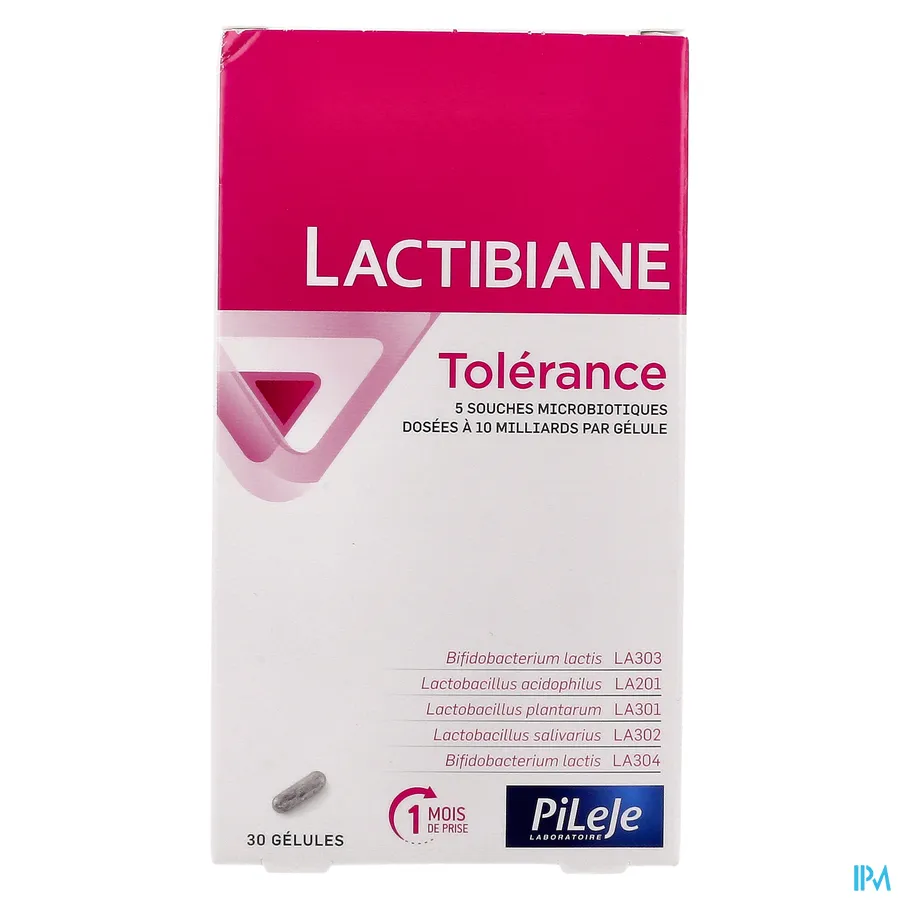 packshot van Pileje Lactibiane Tolerance 30 capsules