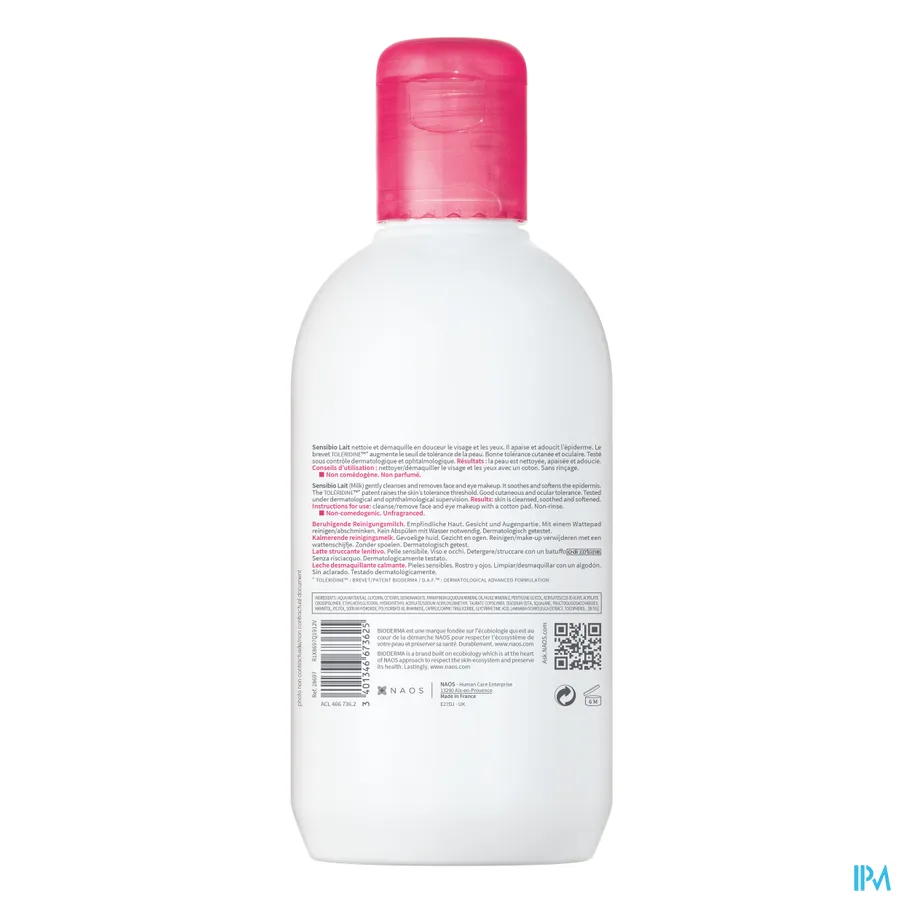 packshot van Bioderma Sensibio Reinigingsmelk 250 ml