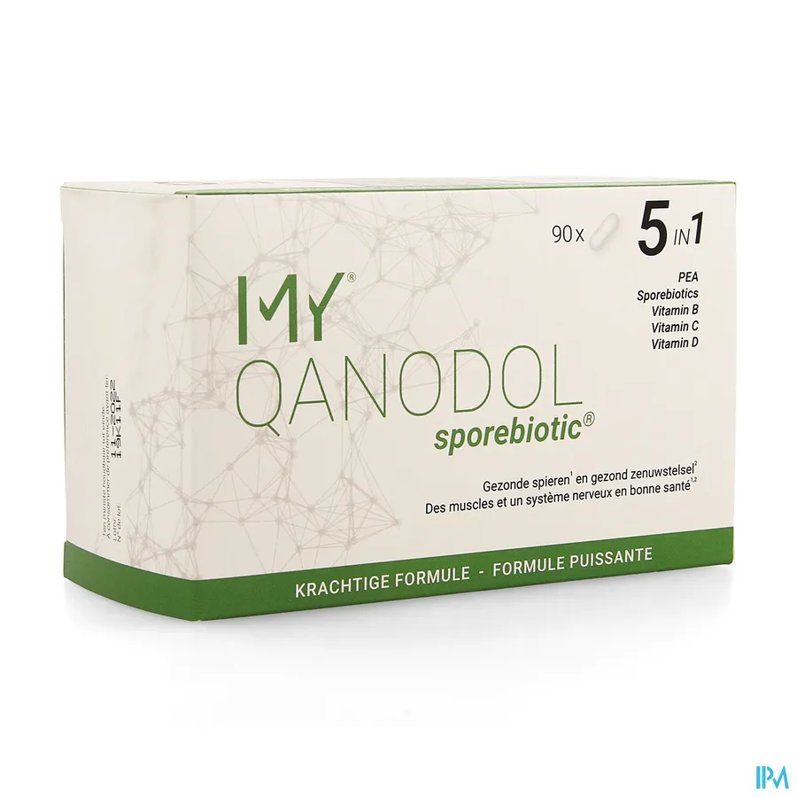 packshot van My Qanadol voor Gezonde Spieren en Gezond Zenuwstelsel 5-in-1 met Sporebiotica, PEA en 3 Vitamines 90 Capsules