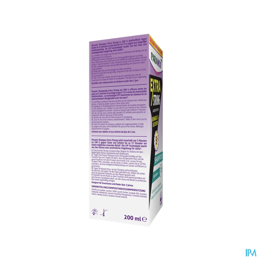 packshot van Paranix Extra Strong Shampoo + Kam 200 ml