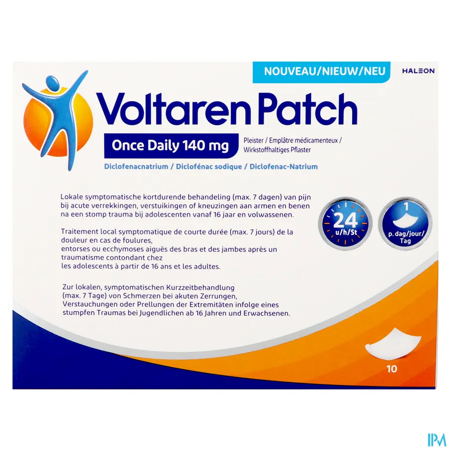 packshot van Voltaren Patch 140mg Once Daily Pleister 10