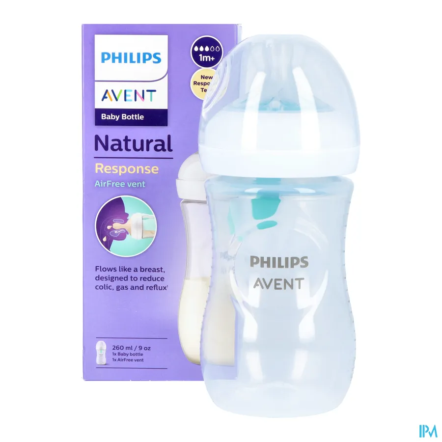 productshot van Philips Avent Natural Airfree Zuigfles 260 ml 1stuk