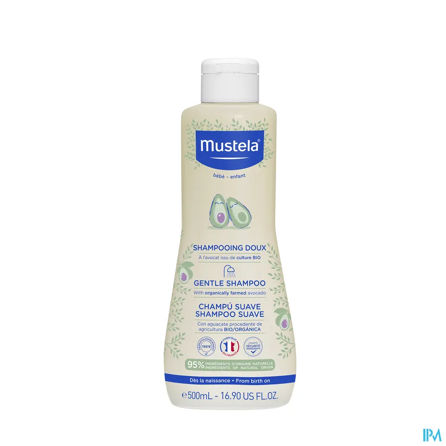 packshot van Mustela Baby en Kind Zachte Shampoo voor Normale Huid 500 ml