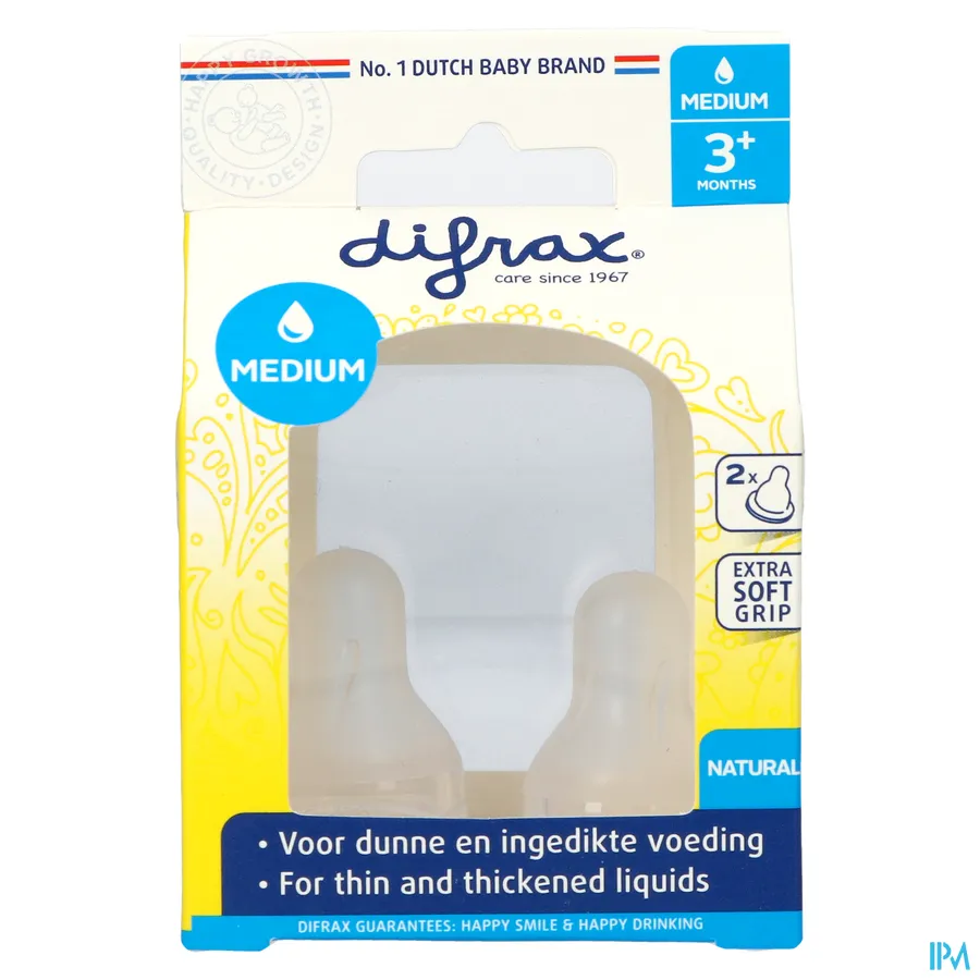 packshot van Difrax Flessenspeen Natural Medium 672