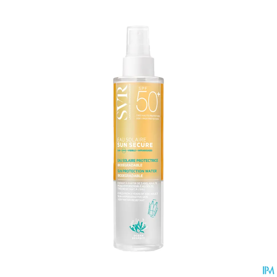 packshot van SVR Sun Secure Zonnewater SPF 50+ 200 ml