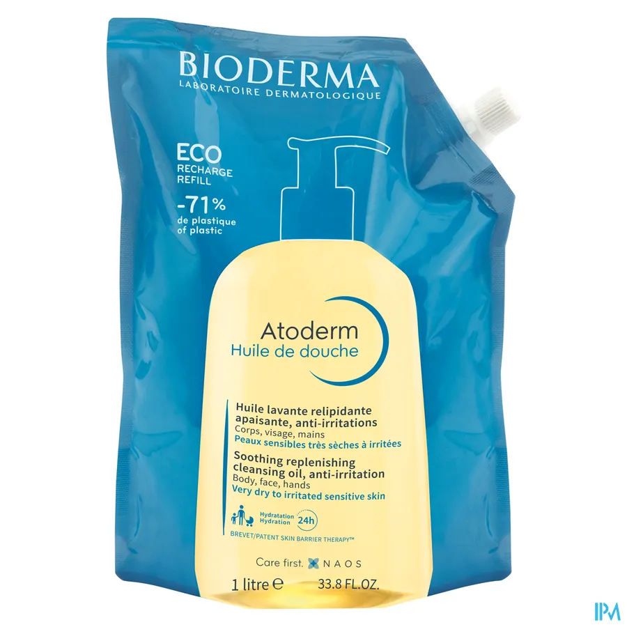productshot van Bioderma Atoderm Huile Douche Ecorecharge 1l -20%