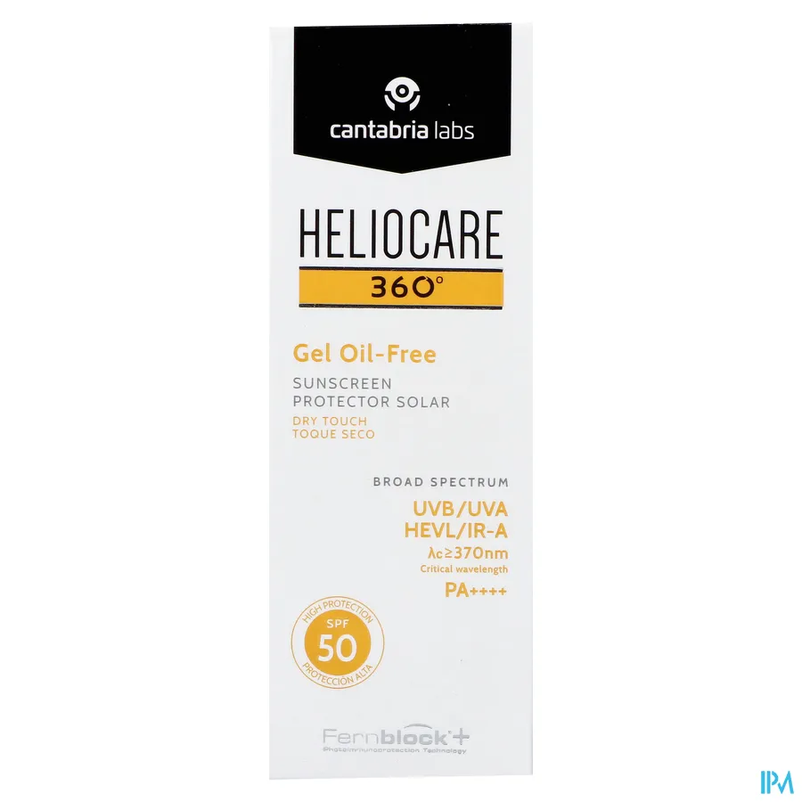 packshot van Heliocare 360° Gel Oil-Free SPF50+ 50 ml