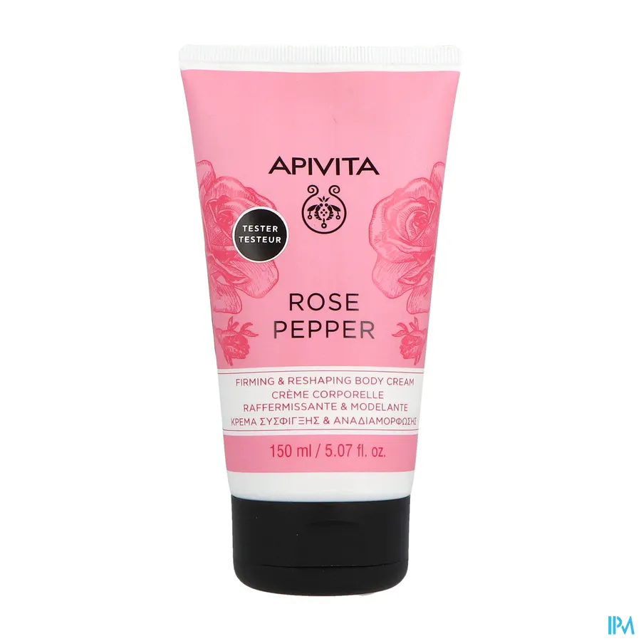 packshot van Apivita Rose Pepper Verstevigende Bodycrème Tube 150 ml
