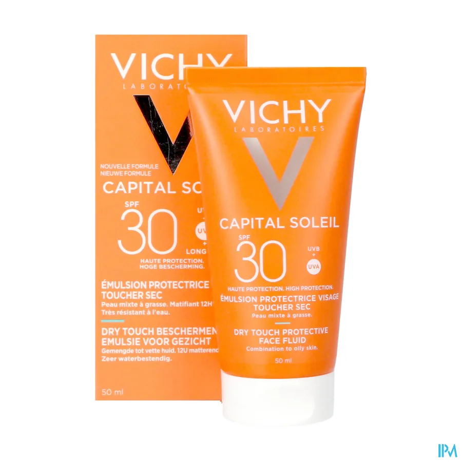 productshot van Vichy Ideal Soleil Gelaat Dry Touch SPF30 50 ml