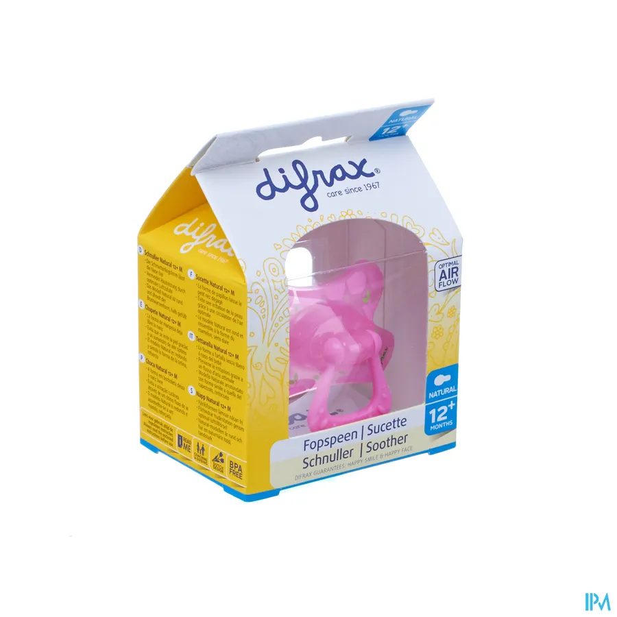 packshot van Difrax Fopspeen Natural 12m+