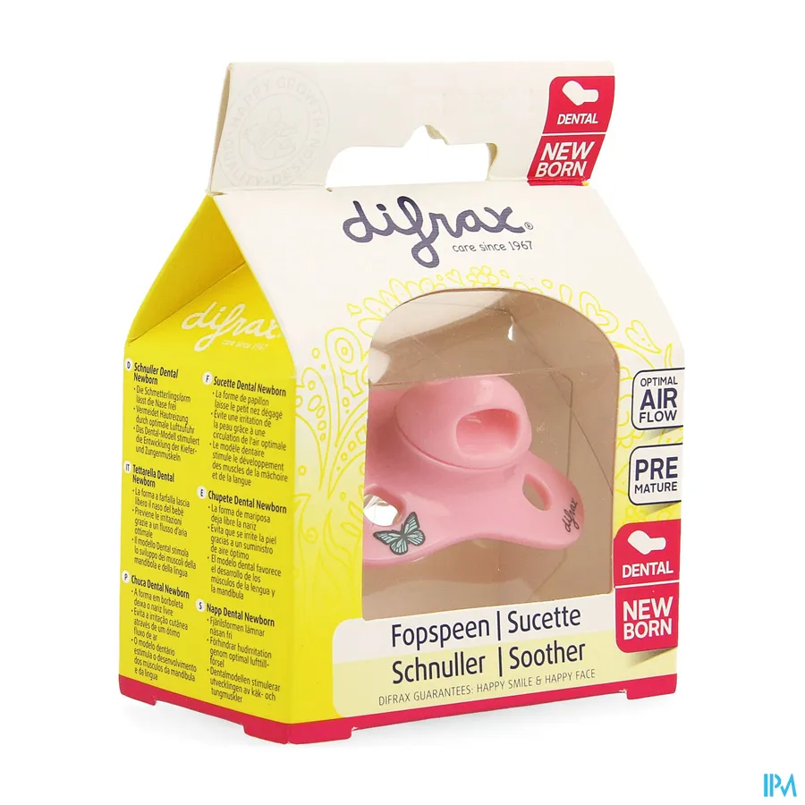 packshot van Difrax Fopspeen Newborn Dental Silicone -2/2m