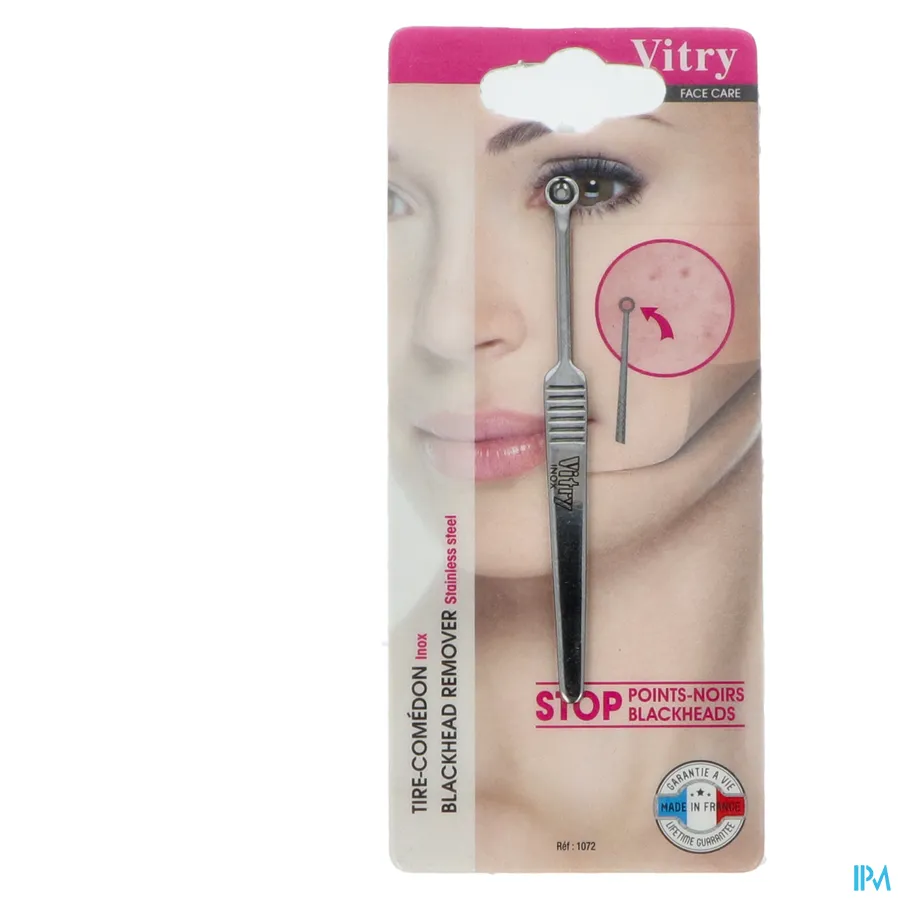 packshot van Vitry Comedonendrukker in Inox