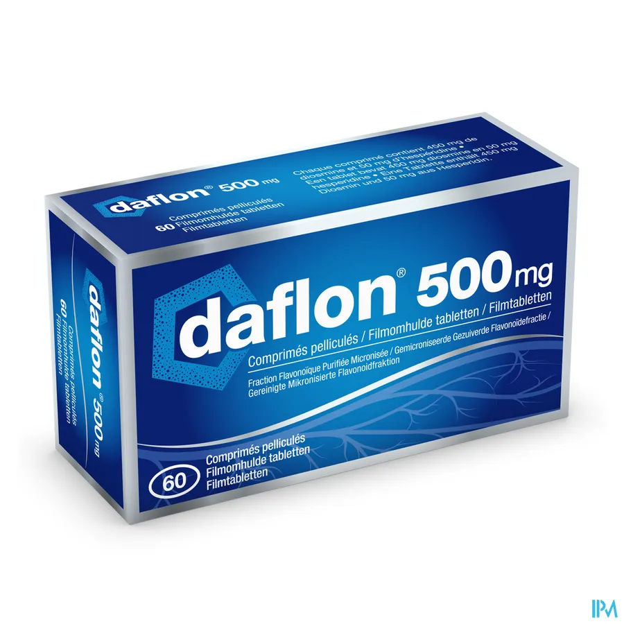 packshot van Daflon 500 mg 60 tabletten