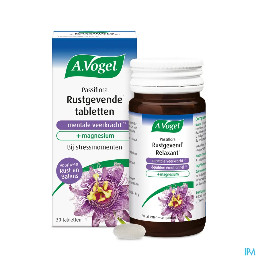 packshot van A. Vogel Passiflora Rust & Balans 30 tabletten