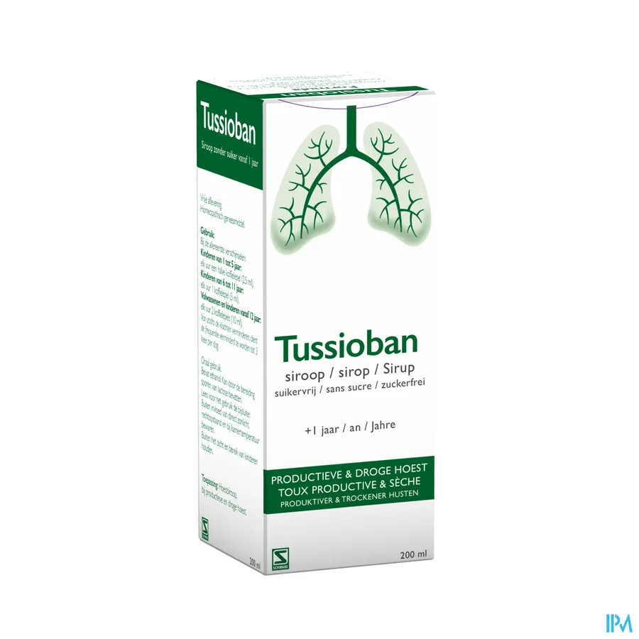 packshot van Tussioban Siroop 200 ML