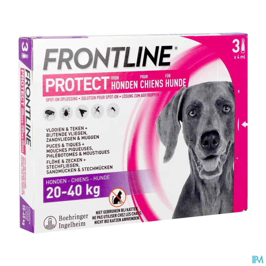 packshot van Frontline Protect Spot-On Hond 20-40 kg 3 x 4 ml