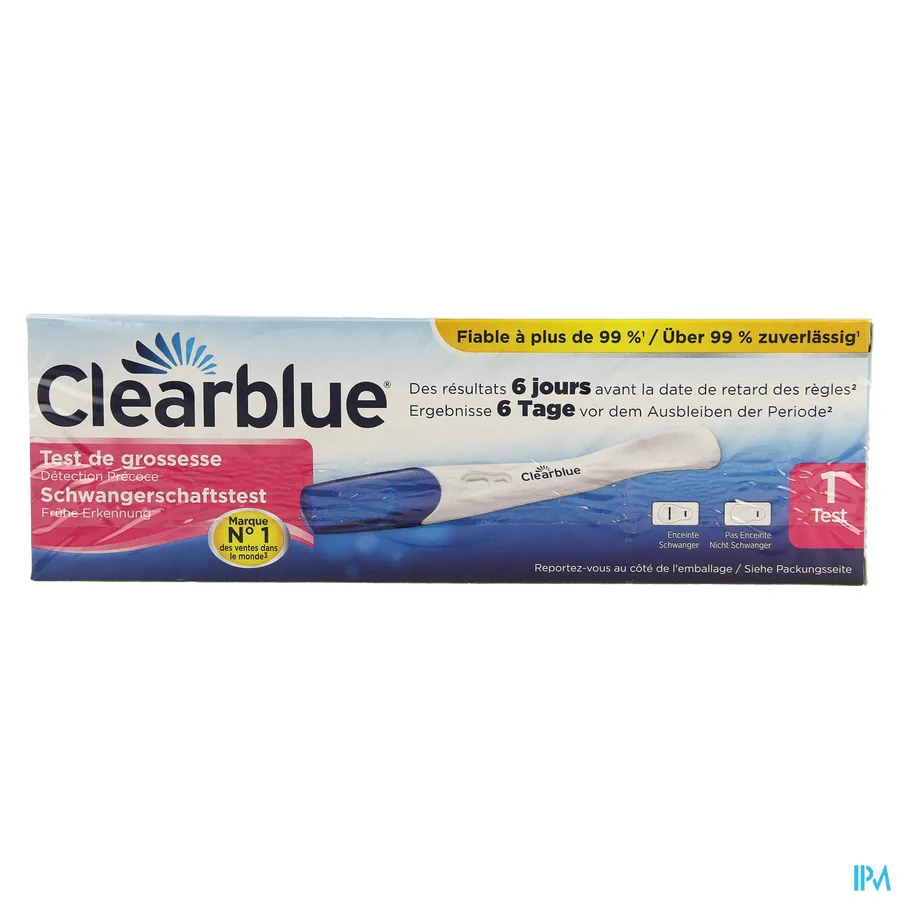 packshot van Clearblue Early Vision Zwangerschapstest 1 stuk