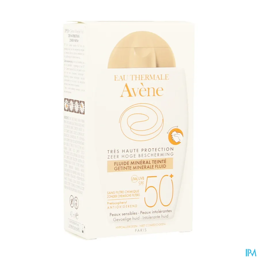 packshot van Avène Minerale Fluid Getint SPF50+ 40 ml