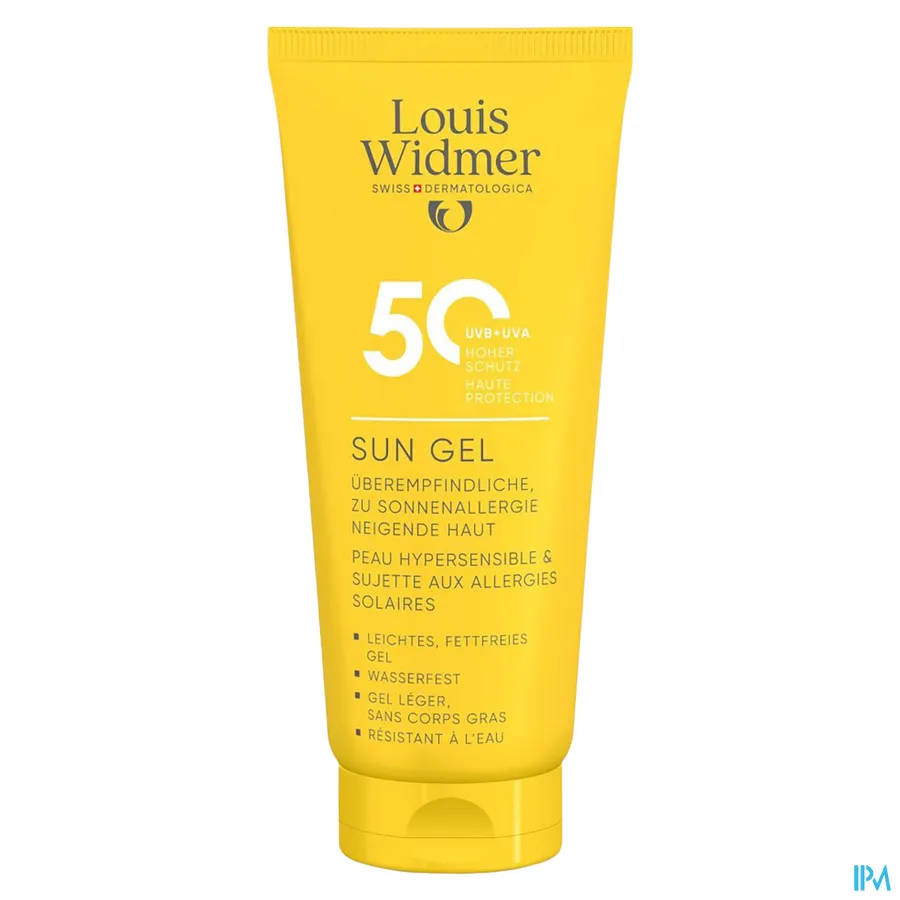 productshot van Louis Widmer Sun Gel SPF 50 100 ml - met parfum