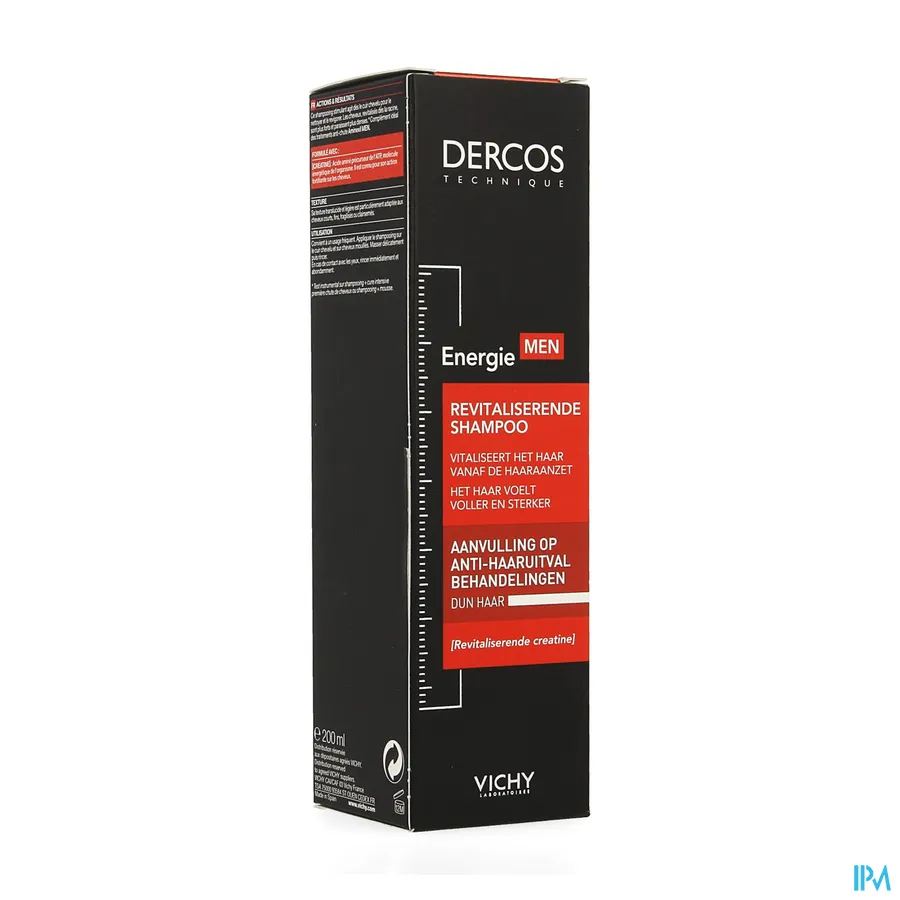 packshot van Vichy Dercos Men Aminexil Energie Revitaliserende Shampoo 200 ml