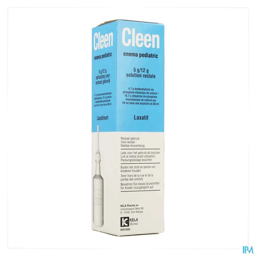packshot van Cleen Pediatrisch Enema -Laxativum - Oplossing voor Rectaal Gebruik 66 ml