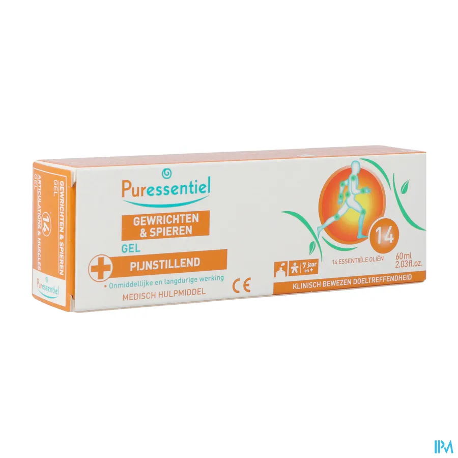 packshot van Puressentiel Gel voor Gewrichten en Spieren met 14 Essentiële Oliën 60 ml