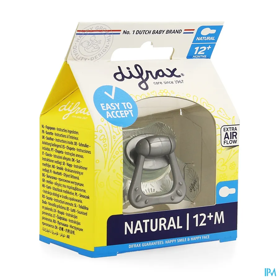 packshot van Difrax Fopspeen Natural 12m+
