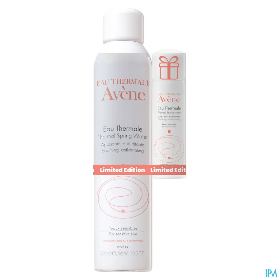 packshot van Avene Water Thermal Spray 300ml+spray 50ml Gratis