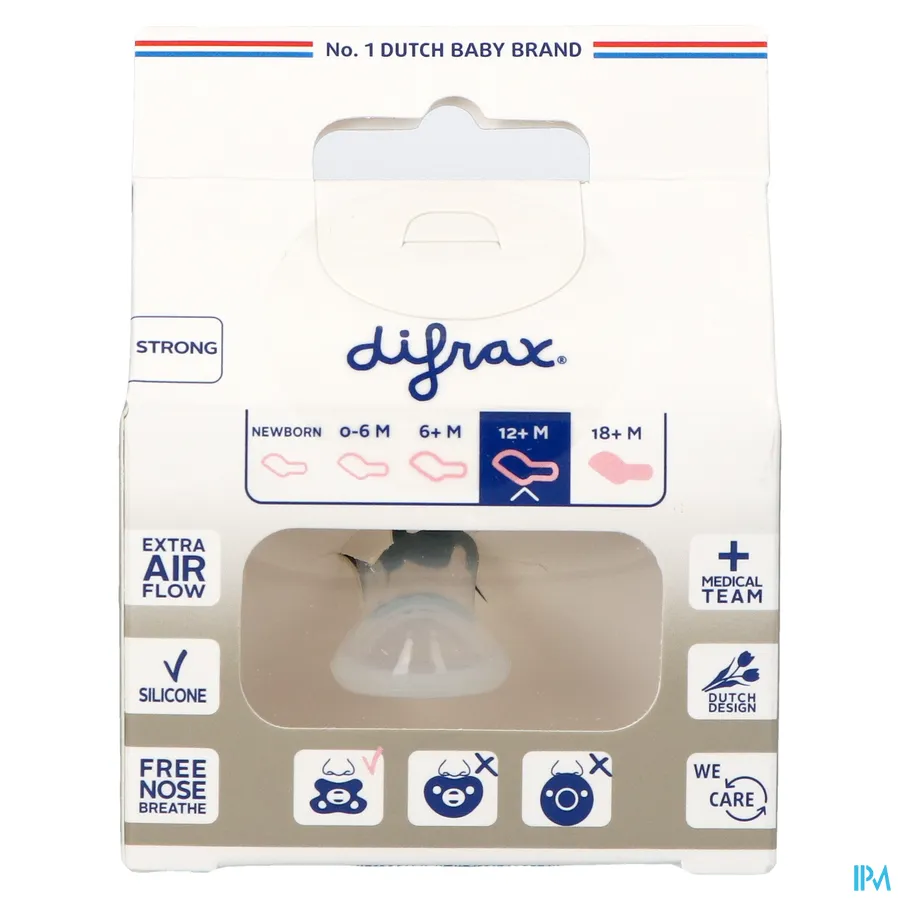packshot van Difrax Fopspeen Dental Semi Filled +12m