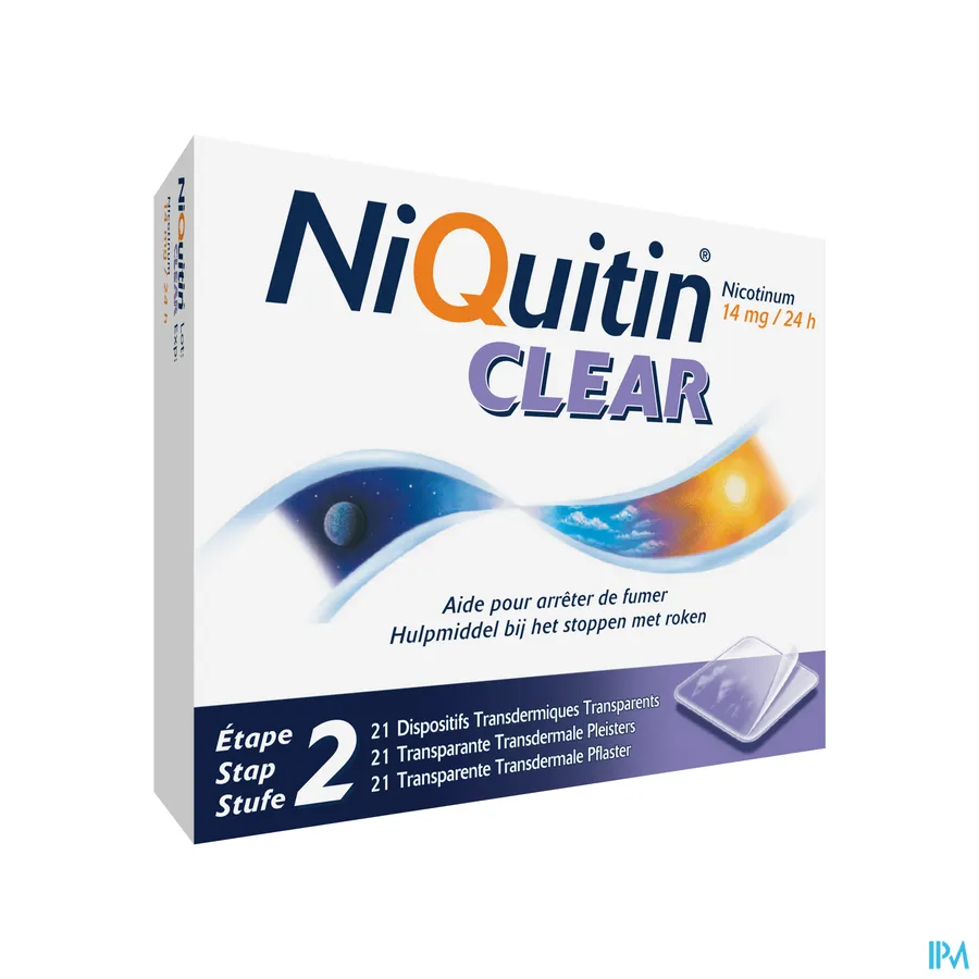packshot van Niquitin Clear Patches 14 mg 21 Pleisters