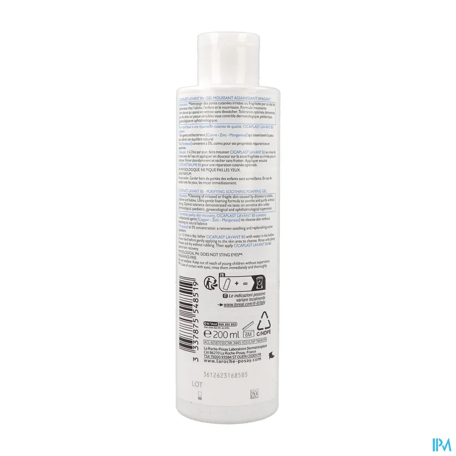 packshot van La Roche-posay Cicaplast Wasgel B5 200 ml