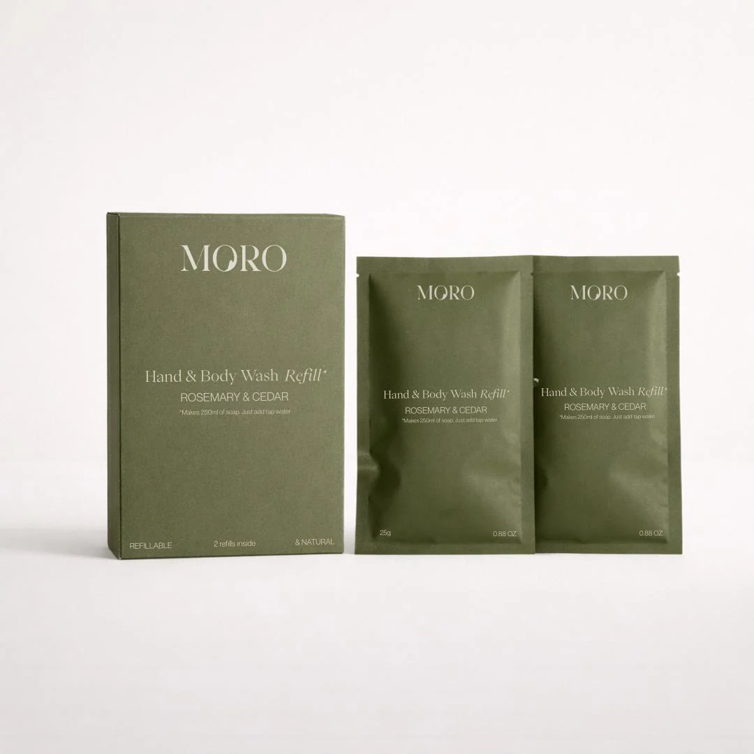 Moro Hand & Body Wash Refill | Lemongrass & Vetiver | Pack of 2 refills (2 x 50g)