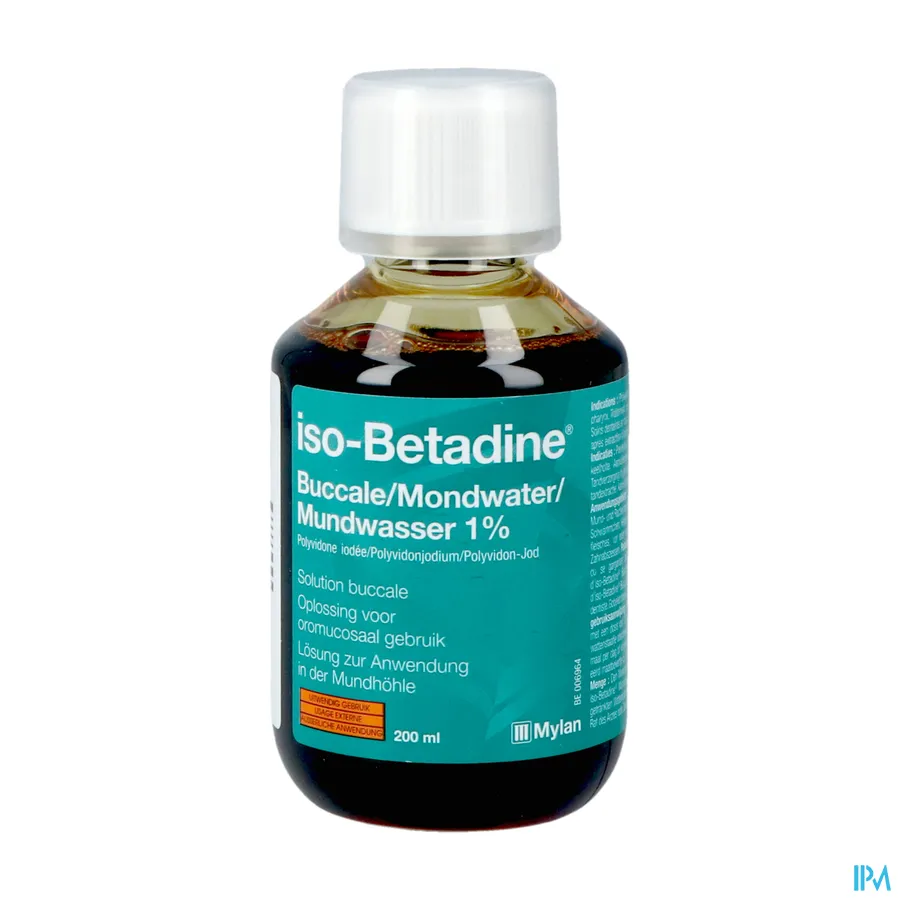 productshot van Iso-Betadine Mondspoeling 200ml