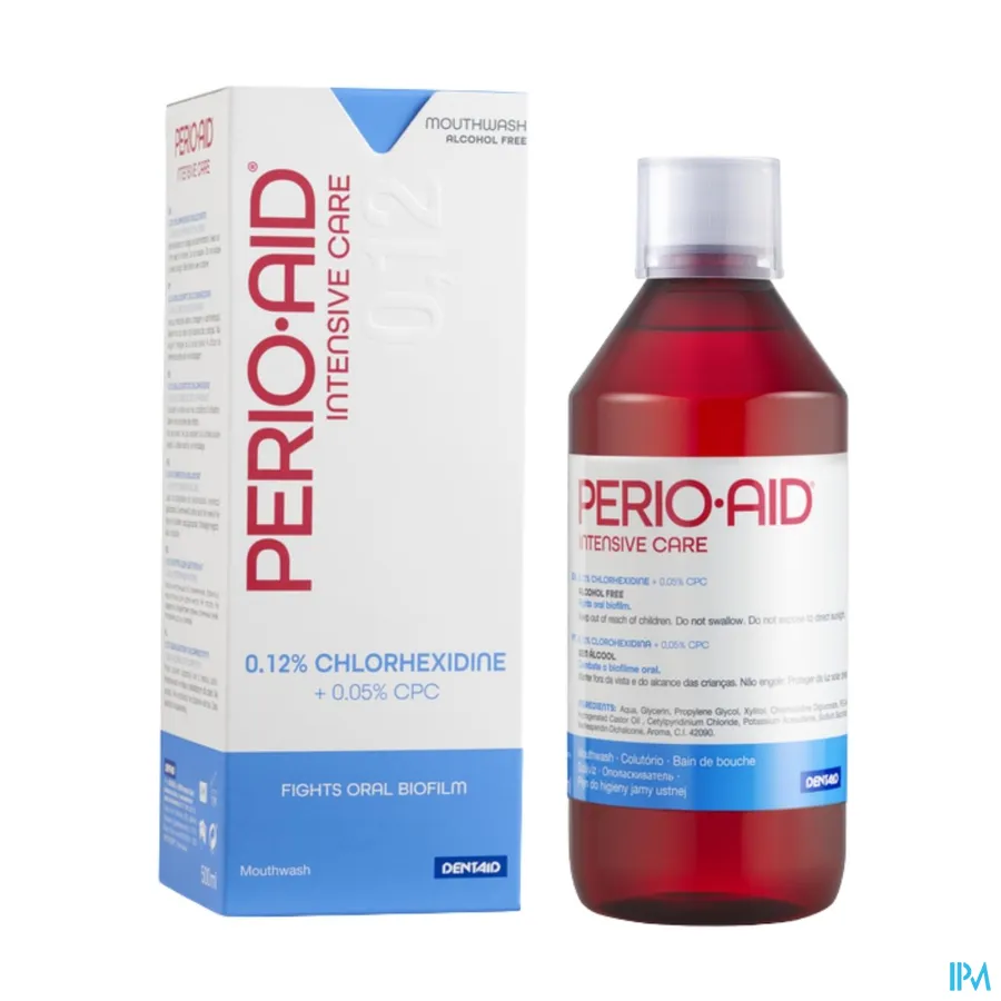 productshot van Perio Aid Intensive Care Mondspoelmiddel met 0,12% Chloorhexidine 500 ml